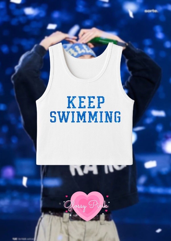 Producto - Tank Top Keep Swimming - VINILO TEXTIL GLITTER