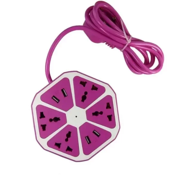 Producto - Zapatilla Alargue Universal Cable 1.5m 4 Tomas 4 ROSA