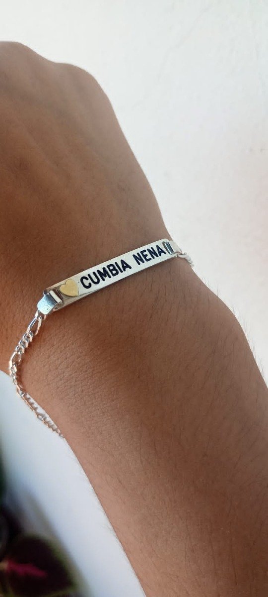 Producto - Pulsera Figaro con Chapita y Corazón