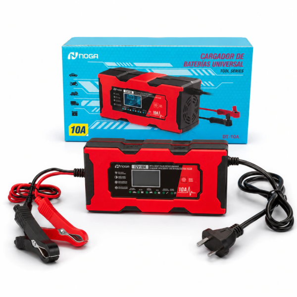 Producto - Cargador de bateria inteligente 12v 10a -220v -pantalla LCD -5 modos -protección - 0