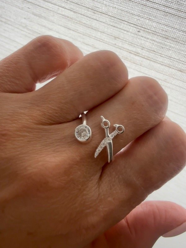 Producto - Anillo ajustable peluquera plata 925