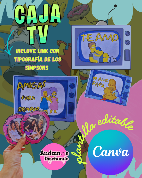 Producto - CAJA TV DE FOTOS EDITABLE DE LOS SIMPSONS