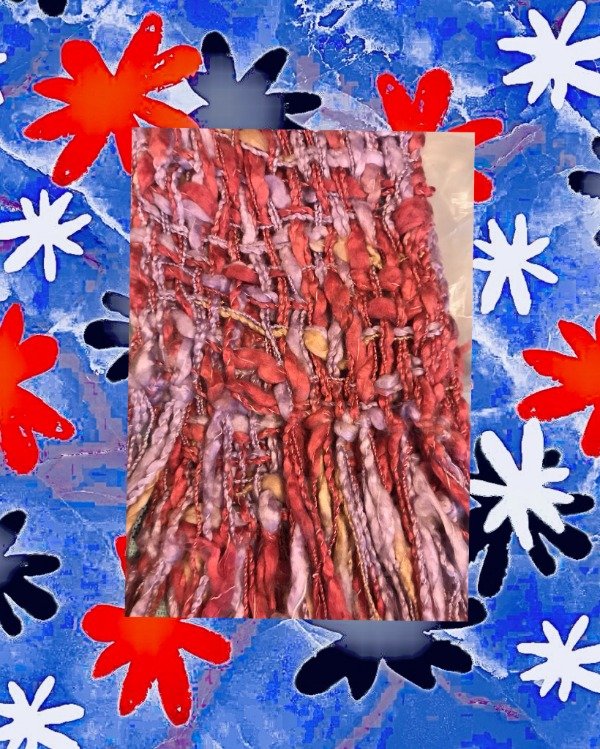 Producto - Bufanda de lana c/diseño Lila y Rosa