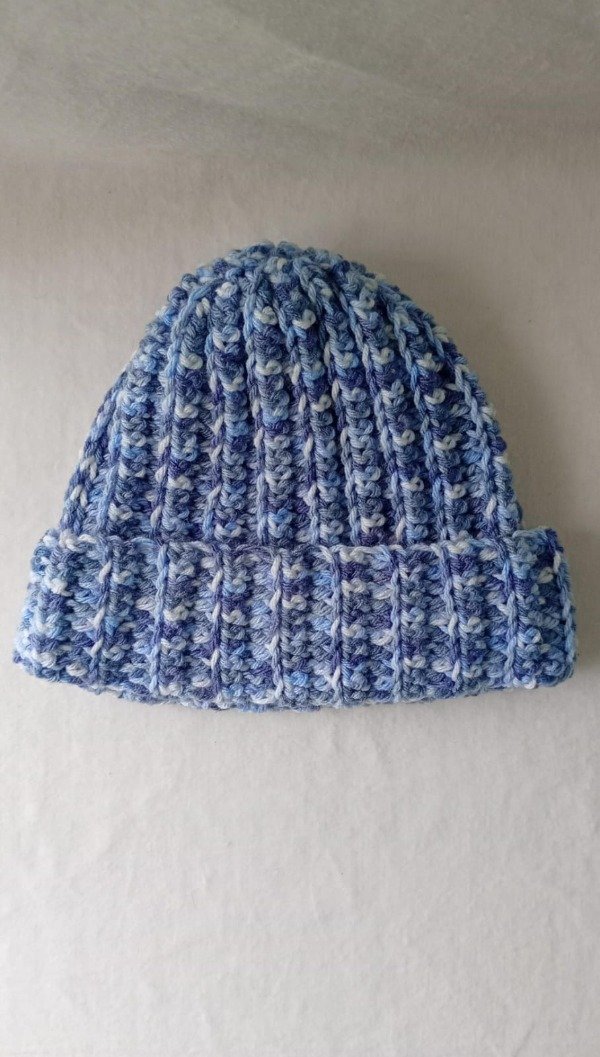 Producto - GORRO PARA INVIERNO A CROCHET MATIZADO AZUL