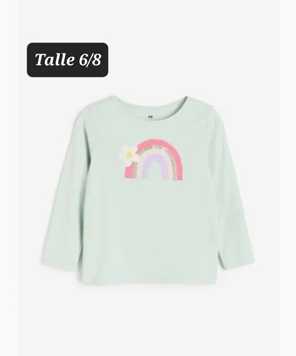 Remera manga larga HyM talle 6/8 arco iris