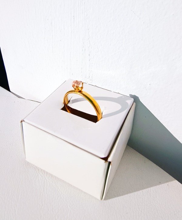 Producto - Anillo Cristal Corazón Naranja