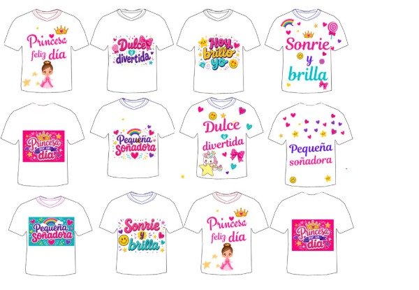 Producto - LAMINA COMESTIBLE REMERAS BLANCAS NENA - 1