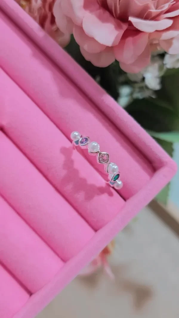 Producto - Anillo perla y cubic colores AB