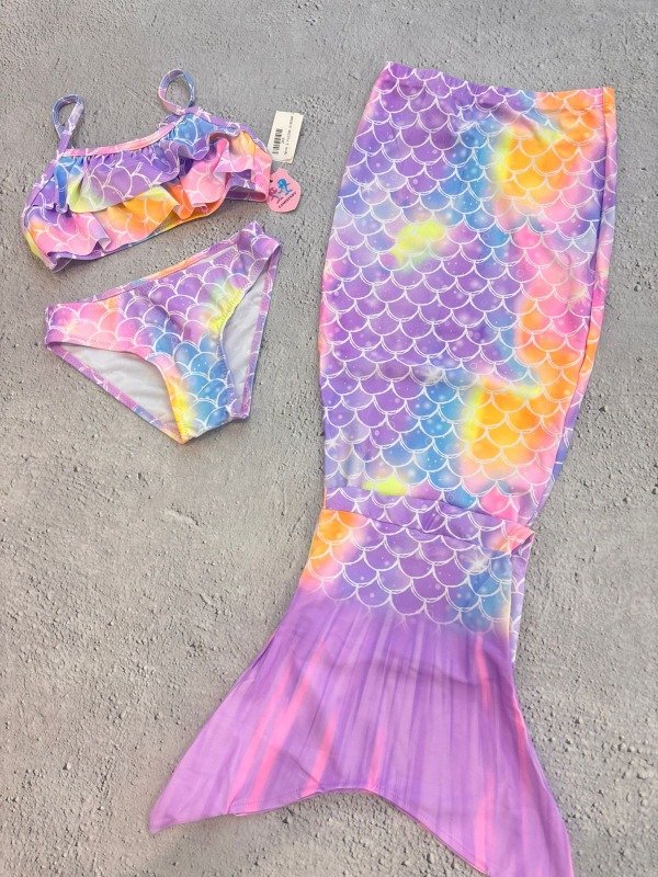 Producto - Bikini sirena 3 piezas de niña con protecxion uv
