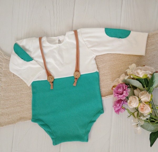 Producto - Body blanco/verde 6-11 m