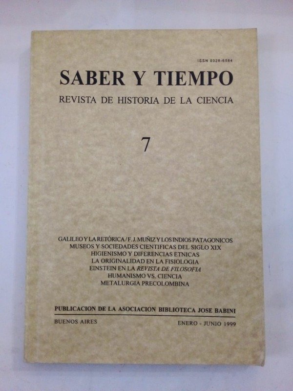 Producto - Saber y tiempo #7 - Biblioteca José Babini Junio 1999 - Galileo Fisiología