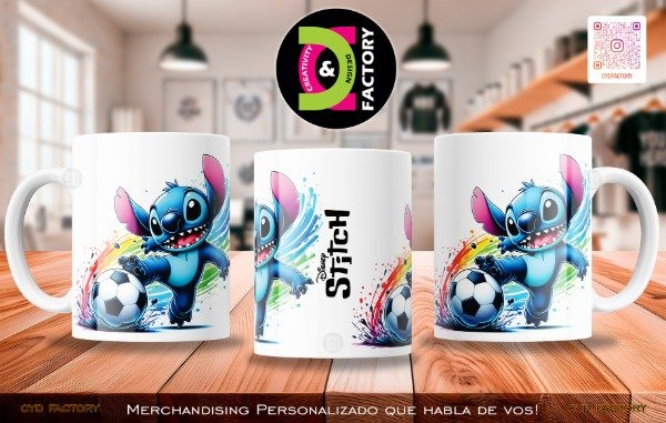 Producto - Taza Stitch Futbol - TZ-RT-BL-11OZ-312-STC-FTB