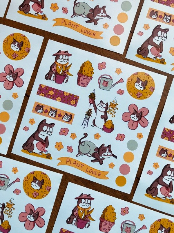 Producto - Plancha Gatito Jardinero