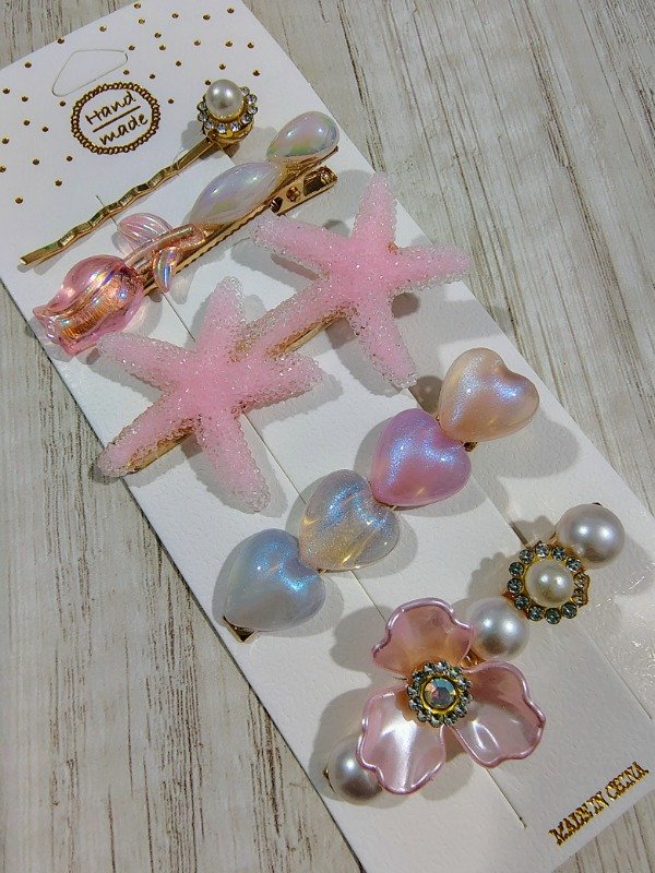 Producto - Set de hebillas x5 rosa