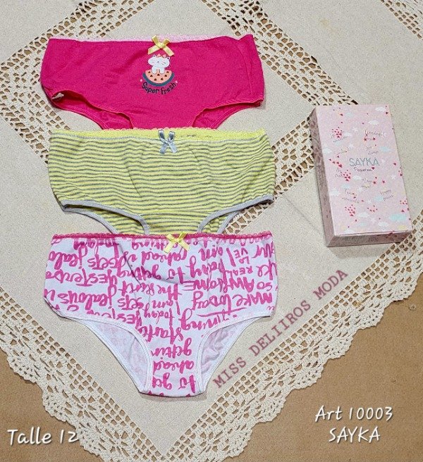 Producto - Pack X3 Bombachas de Nena SAYKA 10003 T14 Talle 12