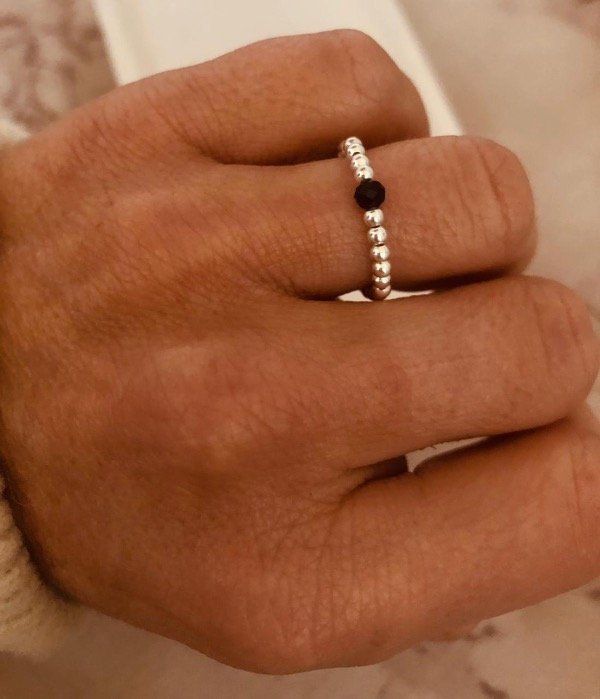 Producto - Anillo abundancia Black Plata elastizado