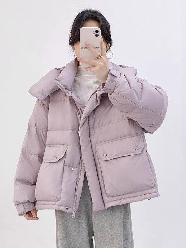 Producto - Chaqueta de plumón violeta claro de moda informal