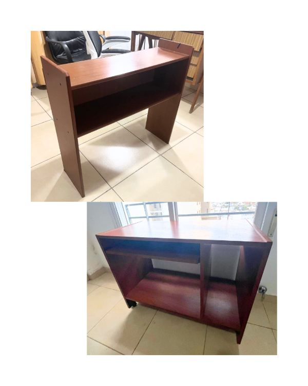 Producto - Escritorio de melamina con rueditas + biblioteca - Juntos o separados