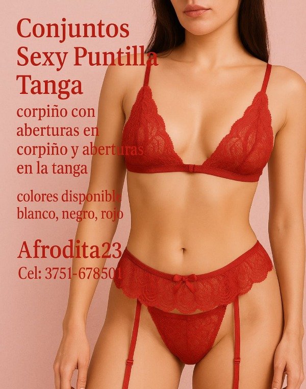 Producto - Lenceria sexy conjunto completo con portaligas y medias