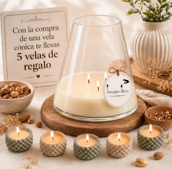 Producto - Vela - Copón Cónico - 19x19x8 Cms