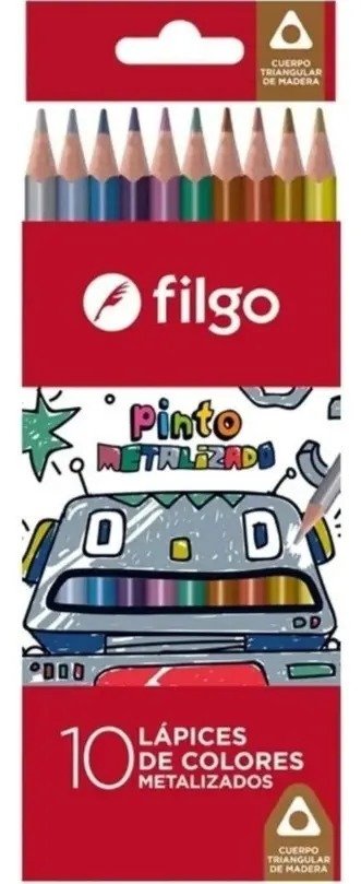 Producto - Lapices de Color Filgo X 10 Largos Metalizados PN401 E10 - 0