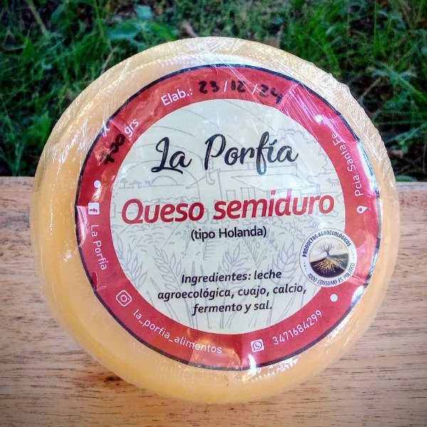 Producto - Queso semiduro La Porfía (horma 700 gramos aprox.)