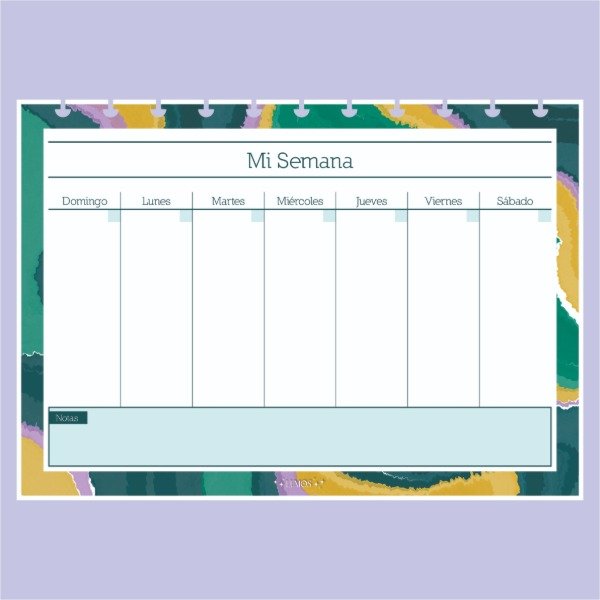 Producto - Planner Semanal Horizontal (x 12 semanas) A5