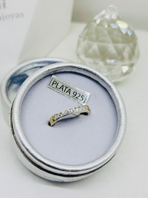 Producto - ANILLO MEDIO SIN FIN PLATA 925 Y ORO