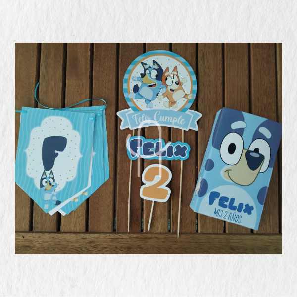 Producto - 10 bolsitas + topper torta + banderin