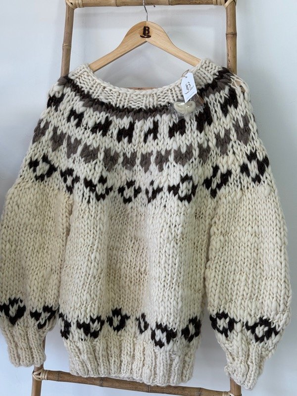 Producto - Sweater lana hilada crudo - talle L