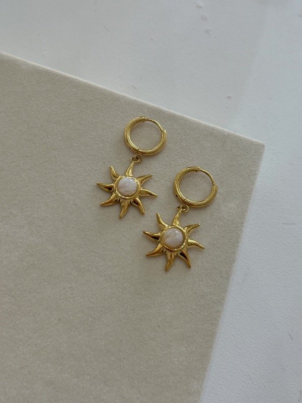 Producto - Aros clip con dije sol