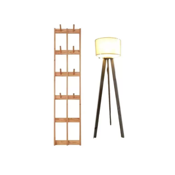 Producto - Perchero De Pared Nórdico + Lampara Trípode Alta