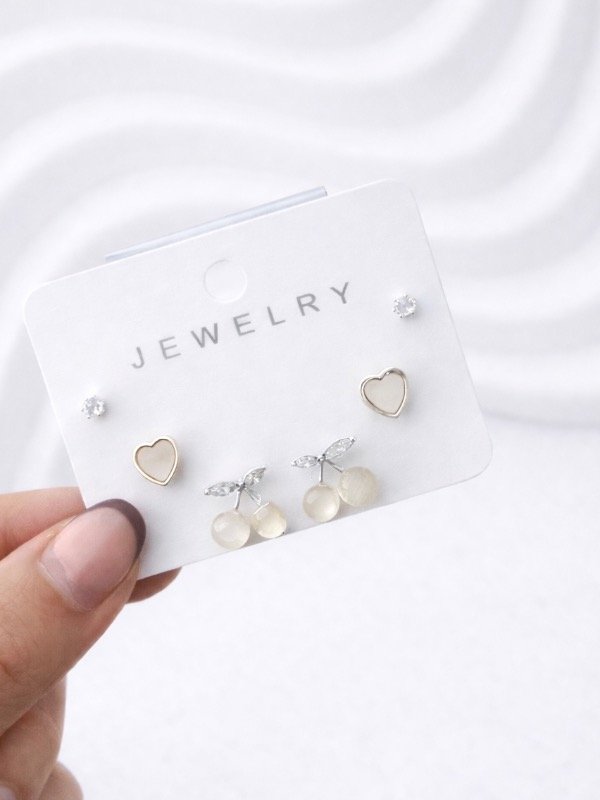 Producto - TRÍO AROS CHERRY CORAZÓN CUBIC 1727