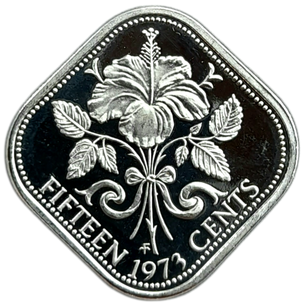 Producto - Bahamas PROOF 15 Cents 1973 Hibisco (35.000 emitidas) Km#19 Aunc