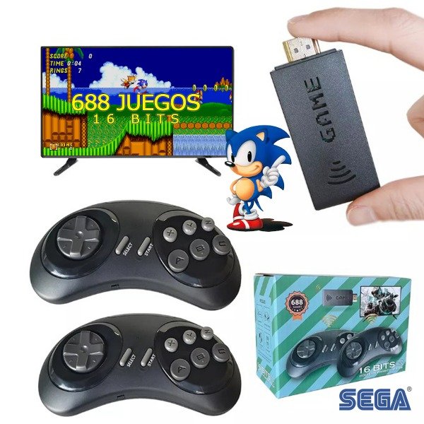 Producto - Consola HDMI Sega Genesis +600 juegos + 2 joysticks