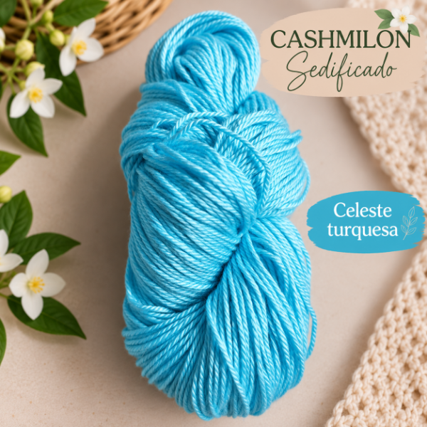 Producto - Cashmilon Sedificado Celeste Turquesa