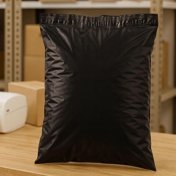 Producto - BOLSAS E-COMMERCE  30x40cm NEGRA (60MIC + FAJA SEGURIDAD) x25u