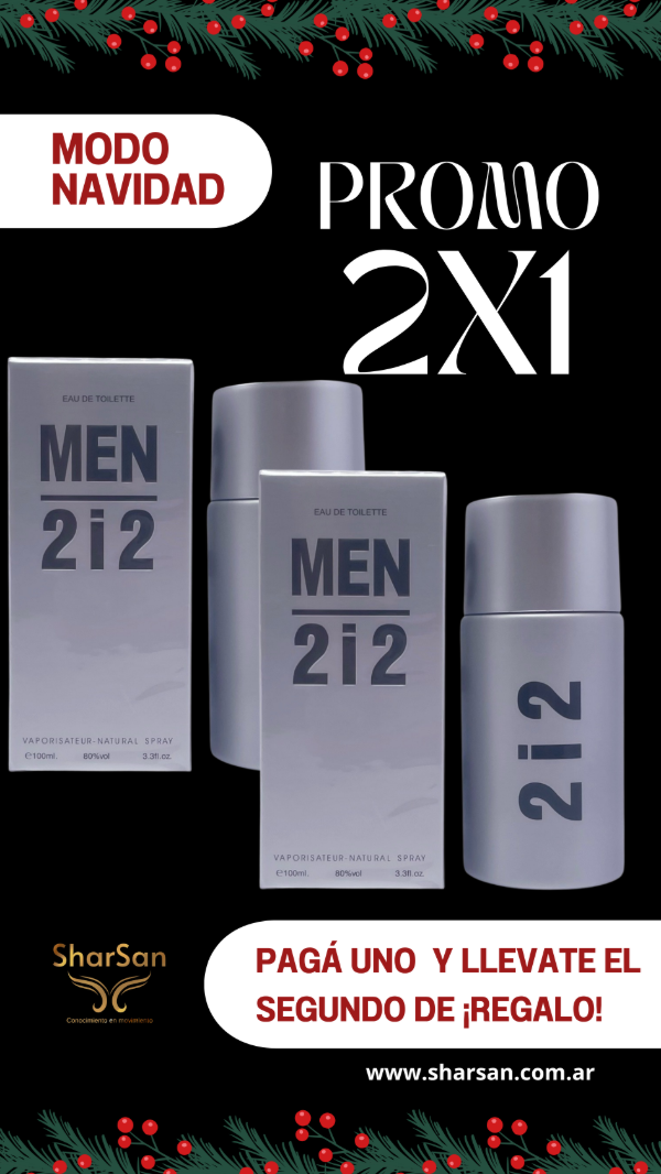 Producto - 2 X 1 PERFUME MEN 2I2 PLATEADO 100ML OLU518