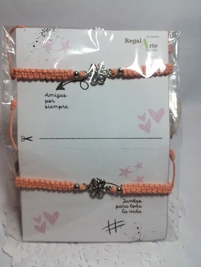 Producto - Dúo de Pulseras macrame flor