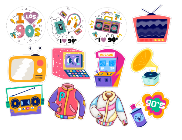 Producto - Planchita Stickers Retro