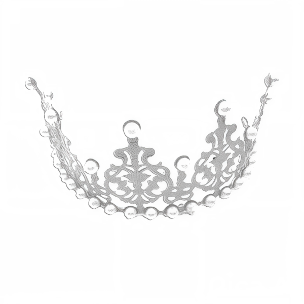 Producto - Corona metal con perlas Plata