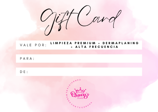 Producto - Gift Card - Limpieza facial premium + dermaplaning + alta frencuencia