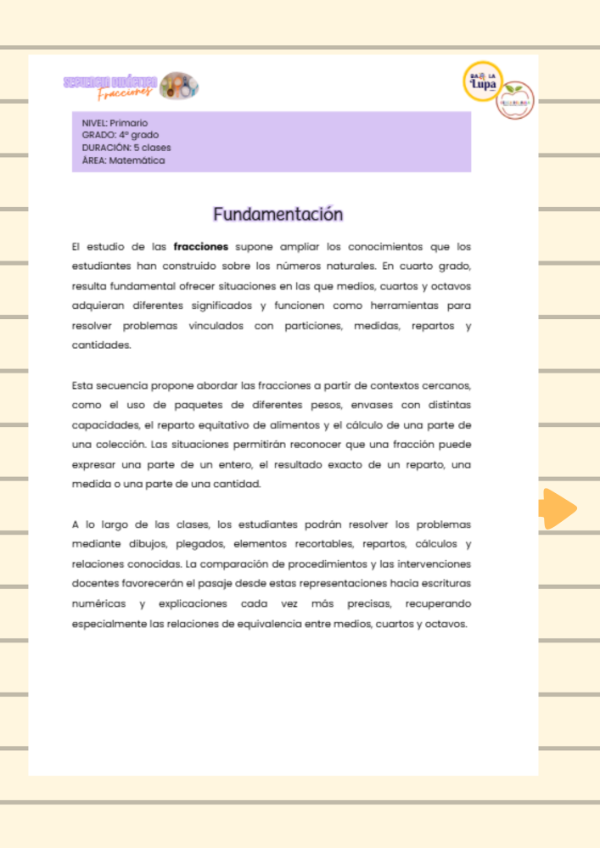 Producto - Secuencia Didáctica Fracciones I 4to grado - 4