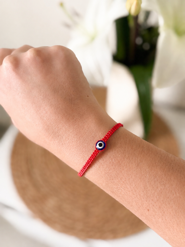 Producto - Pulsera Tejida Ojo Turco Roja