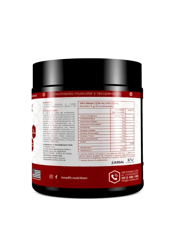 Producto - ONE FIT GLUTAMINA 200 GRS - 1