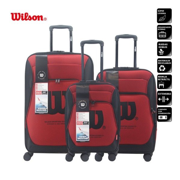 Producto - Carry on 20" Wilson tela roja 65-1756R-2