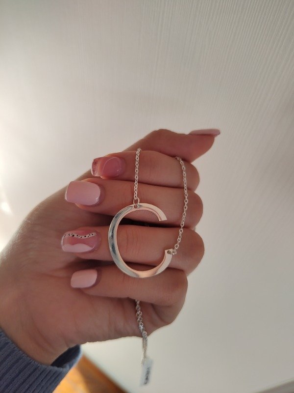 Producto - CA34 Conjunto con dije Inicial XL lisa chata 50cm