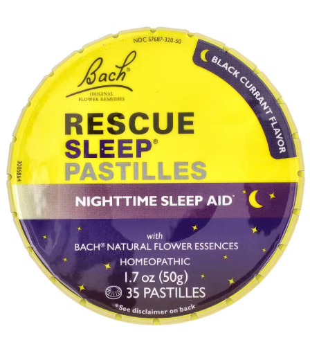 Producto - Bach, Pastillas Rescue Sleep, Grosella negra, 35 pastillas, 50 g
