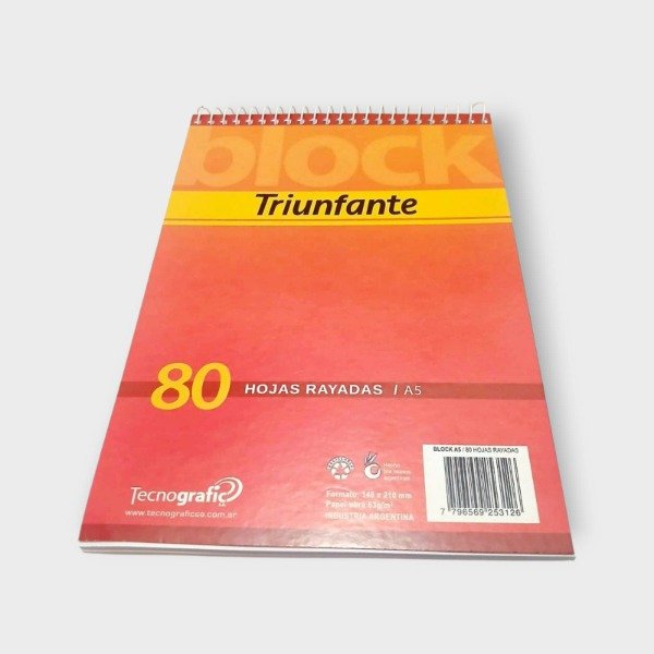 Producto - Libreta Triunfante A5 80hojas rayadas