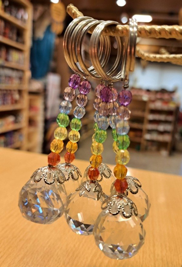 Producto - Llavero Esfera de Cristal Facetada 7 Chakras